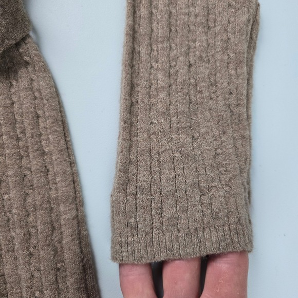 NWT ONLY Tan High Neck Belted Cable Knit Sweater Dress Malt Ball Soft Warm XL - Picture 6 of 14